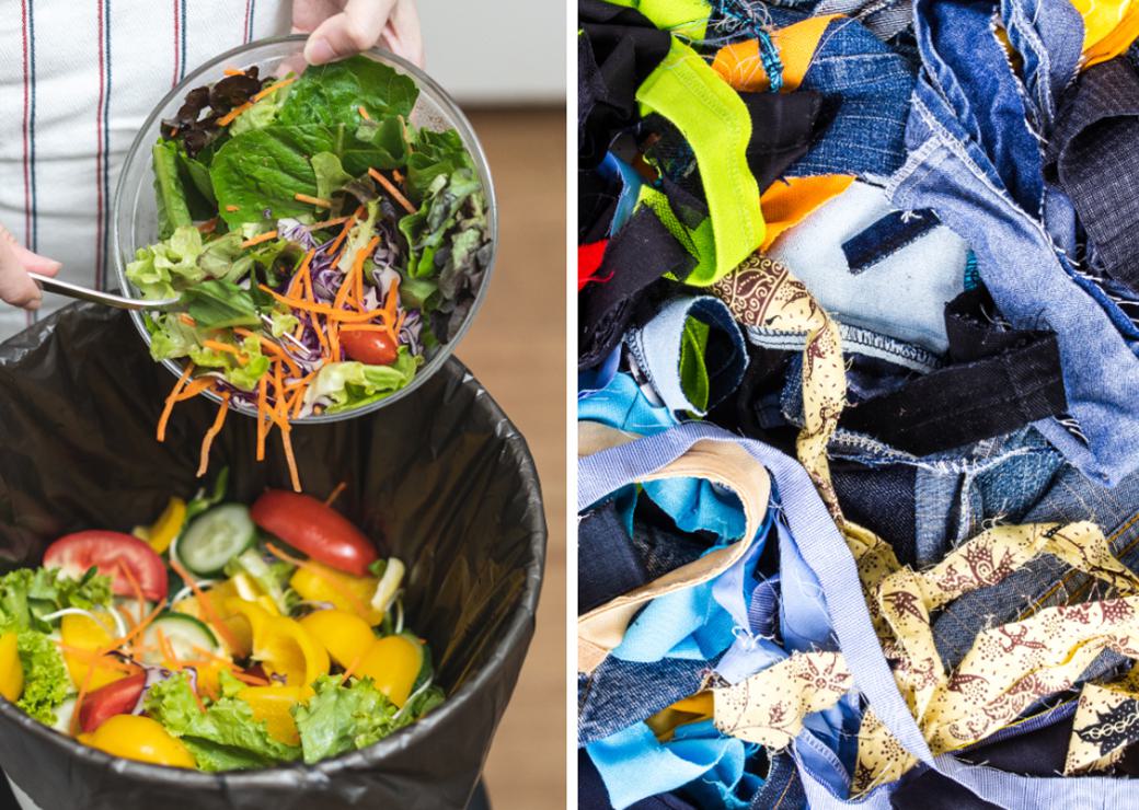déchets alimentaires et textiles