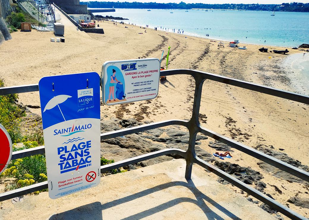 panneau plage sans tabac