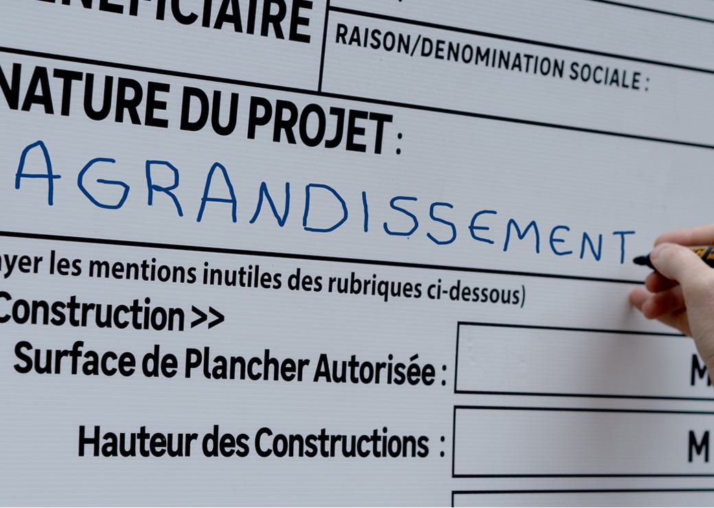 panneau permis de construire