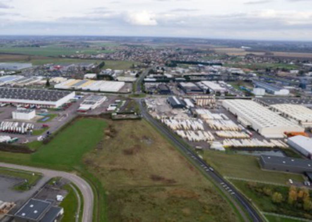 Vue du ciel d'une zone commerciale