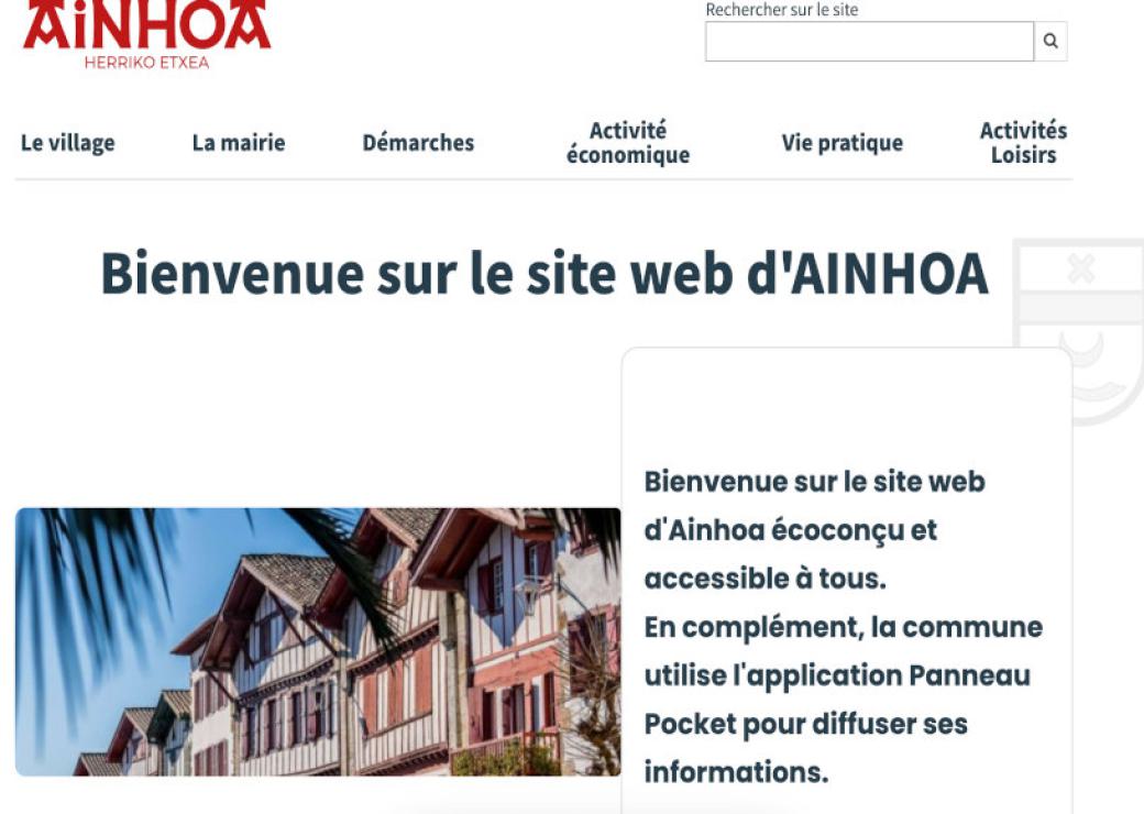 Capture d'écran site communal Ainhoa