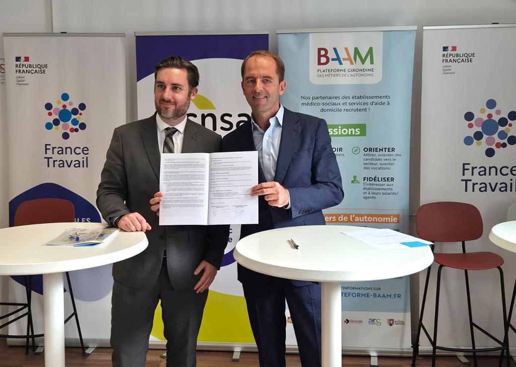 Maëlig Le Bayon, directeur général de la CNSA et  Thibaut Guilluy, Directeur général de France Travail