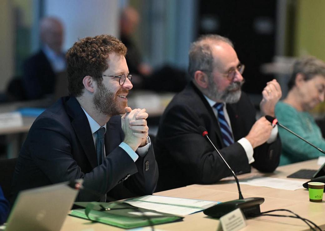/David Amiel et Philippe Laurent lors du Conseil supérieur de la fonction publique territoriale