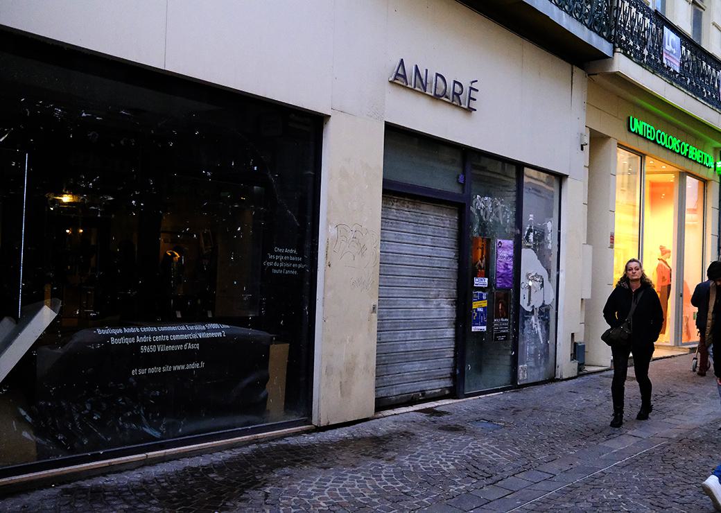 magasin fermé André 