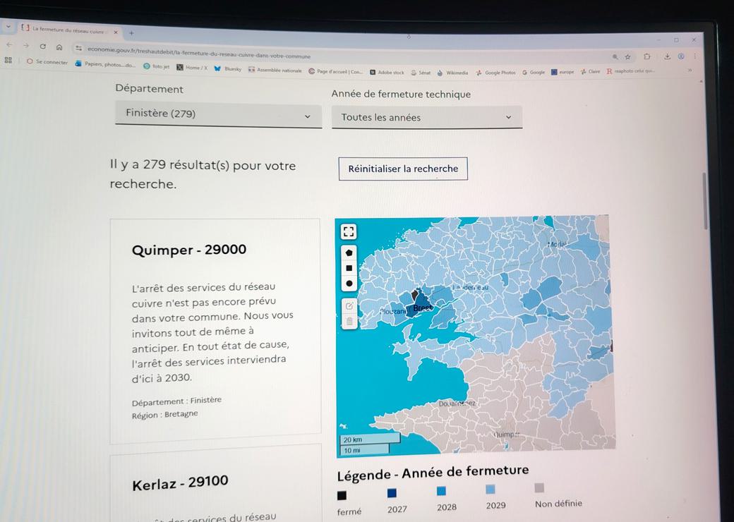 site internet de la carte interactive de fin du cuivre