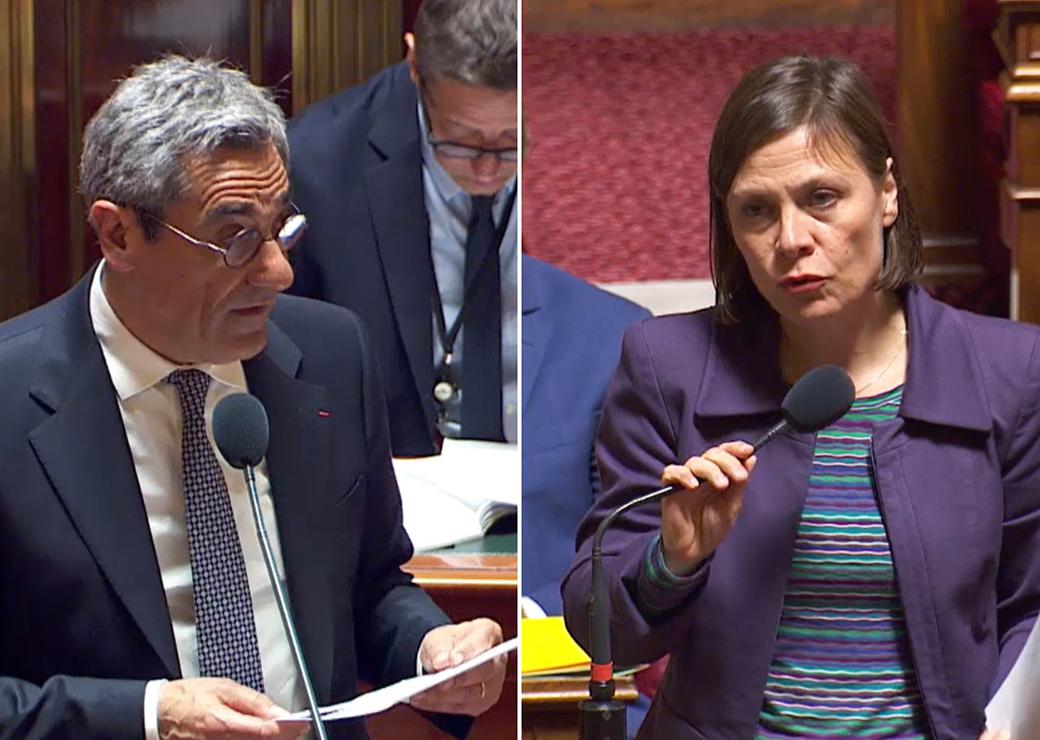 Serge Papin et  Audrey Linkenheld  au Sénat le 25 mars 