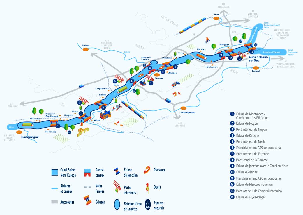 tracé du canal Canal Seine-Nord Europe 