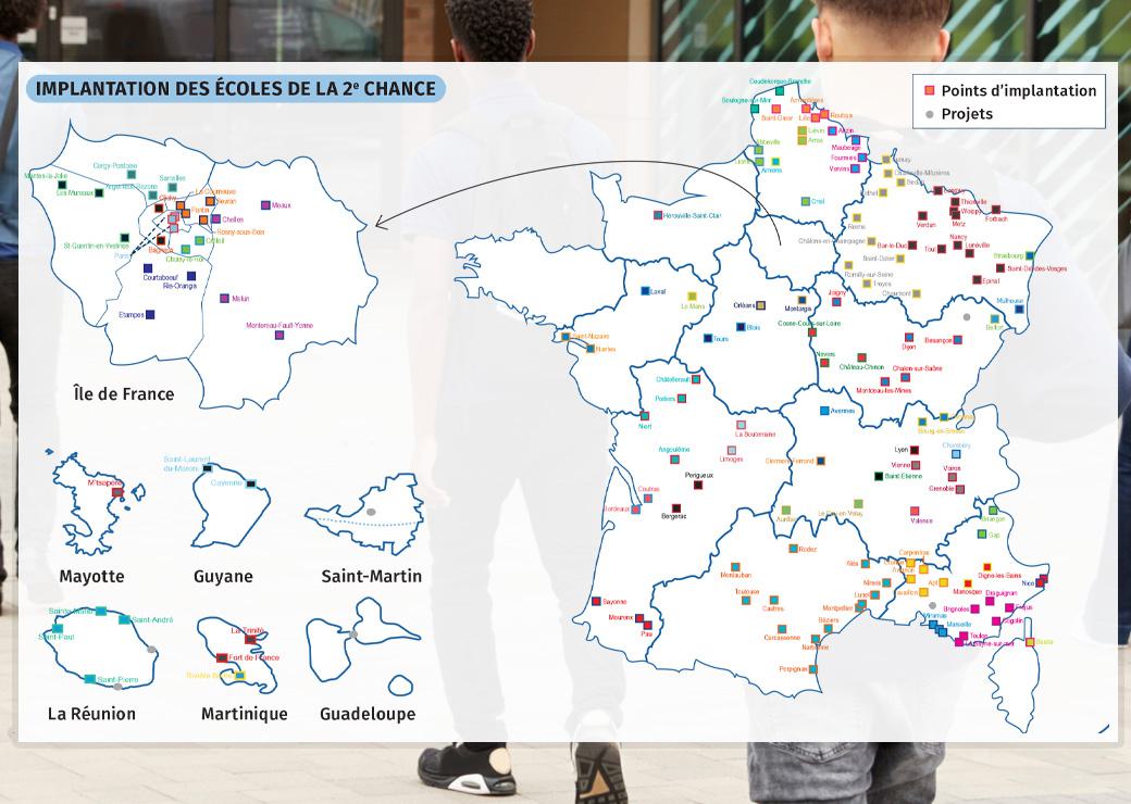 carte des écoles de la 2ème chance 