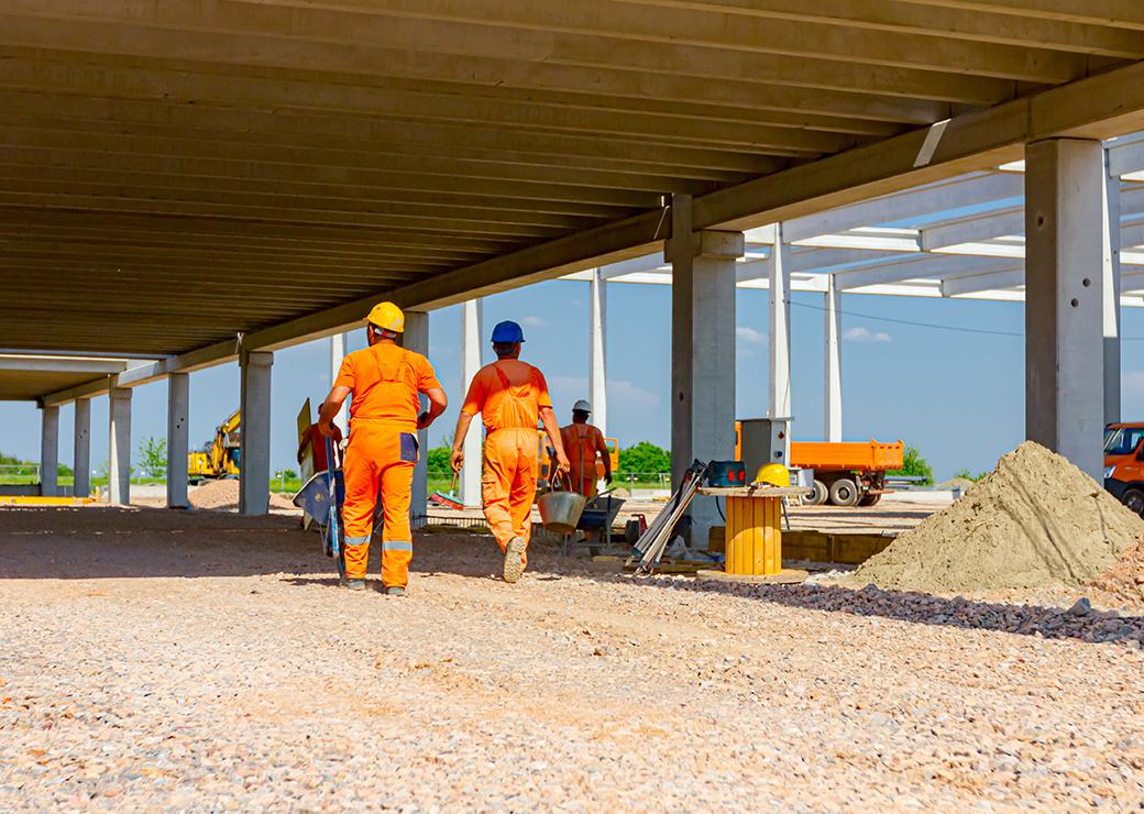 chantier d'un batiment industriel 