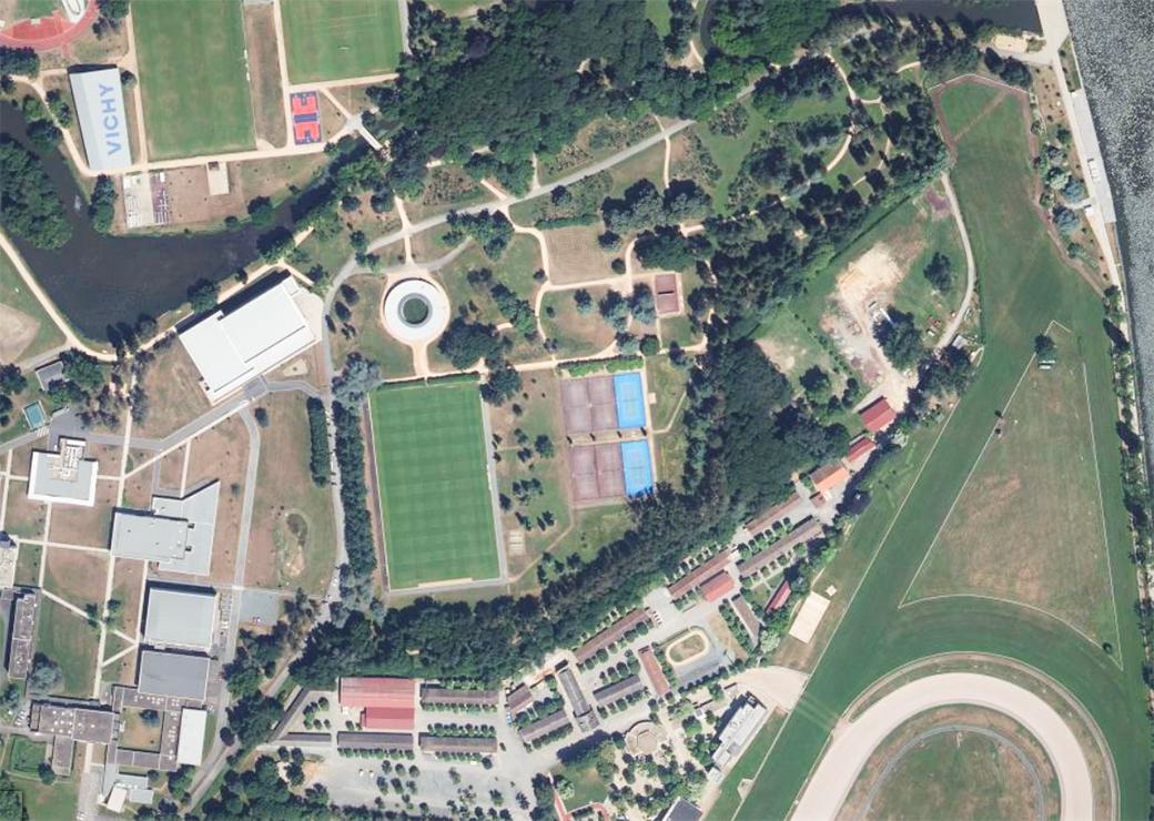 Vue aérienne du Creps à Vichy 
