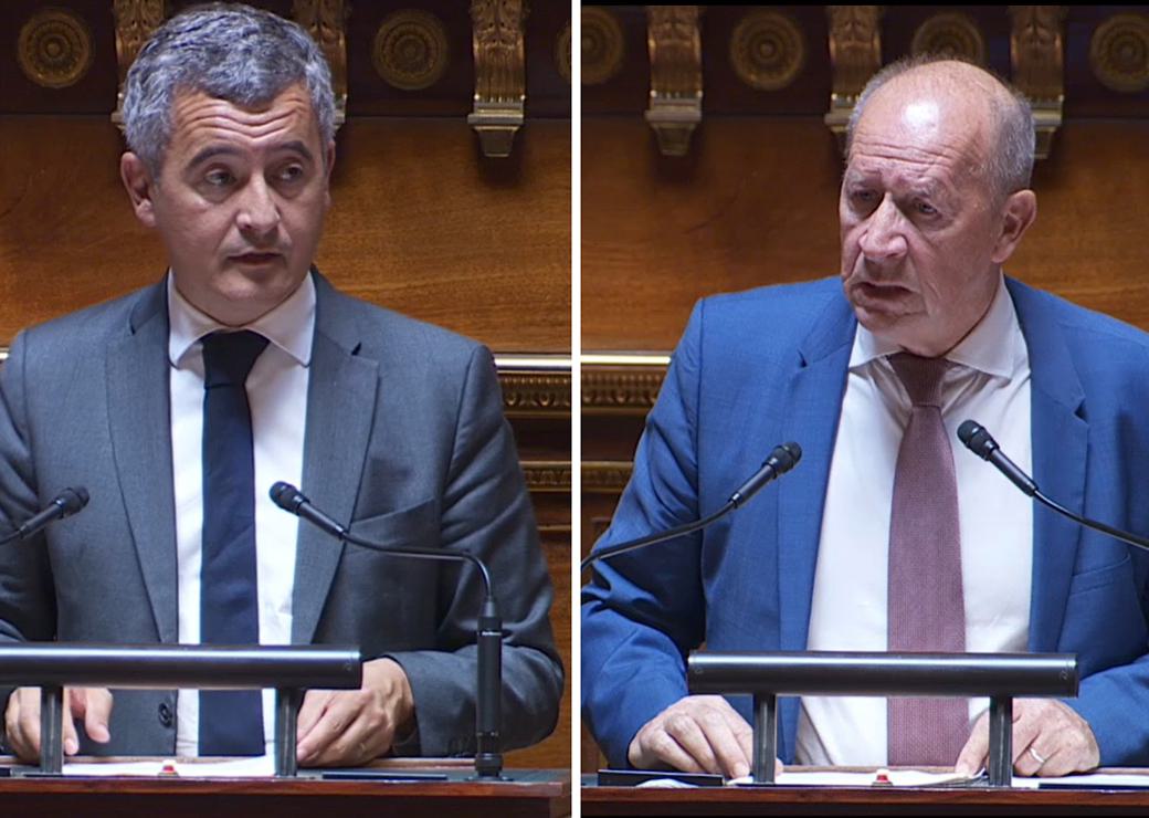 Gérald Darmanin et Dany Wattebled au Sénat le 28 mai 