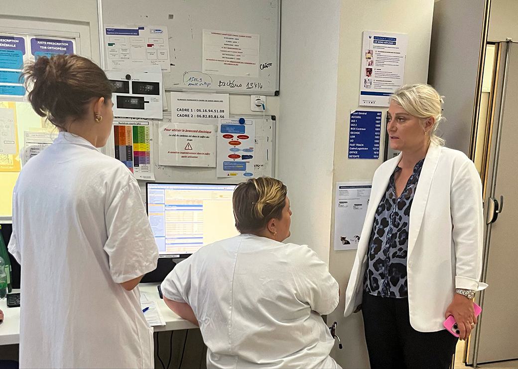 Stéphanie Rist à l'hôpital Cochin le 24 juin 