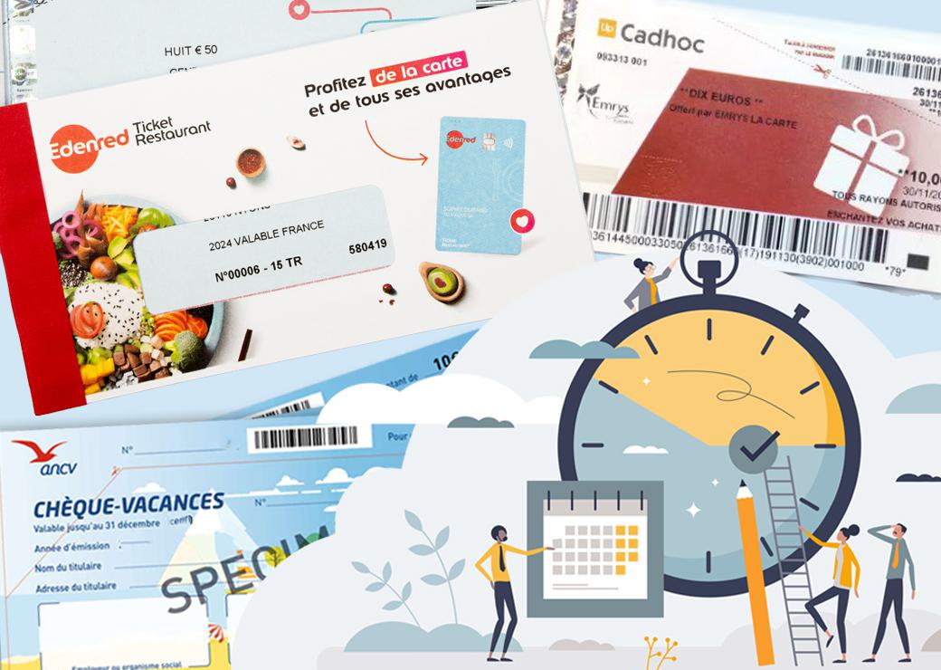 tickets restaurant, cheques vacances, cheques cadeaux
