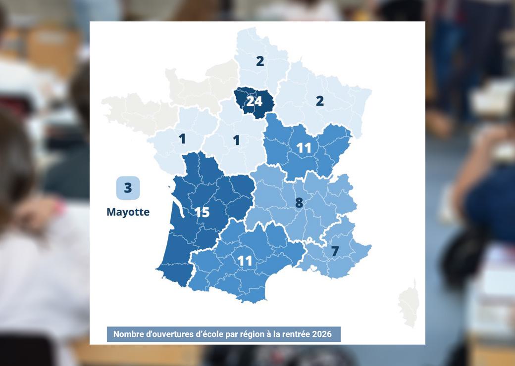carte des ouvertures d'écoles libres