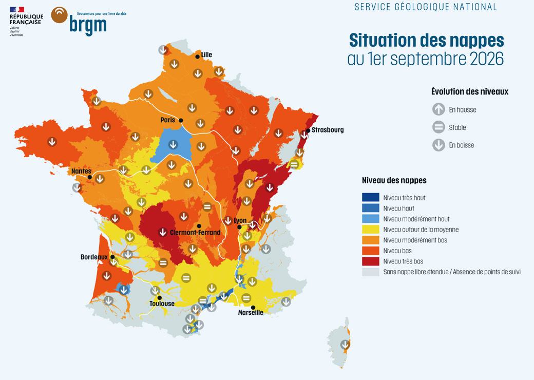 situation des nappes phréatiques au 1er septembre 
