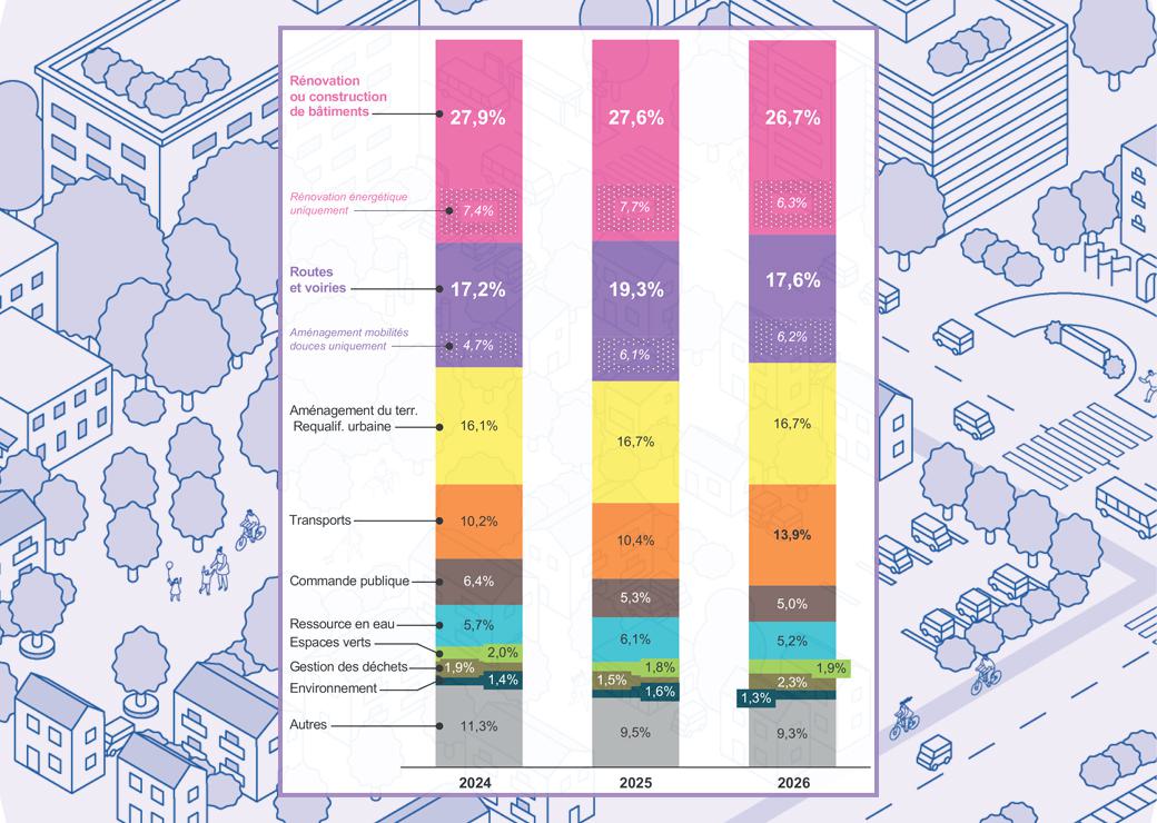 Grandes typologies de projets des collectivités du panel, sur la base des montants inscrits dans les PPI et listes de projets fournies