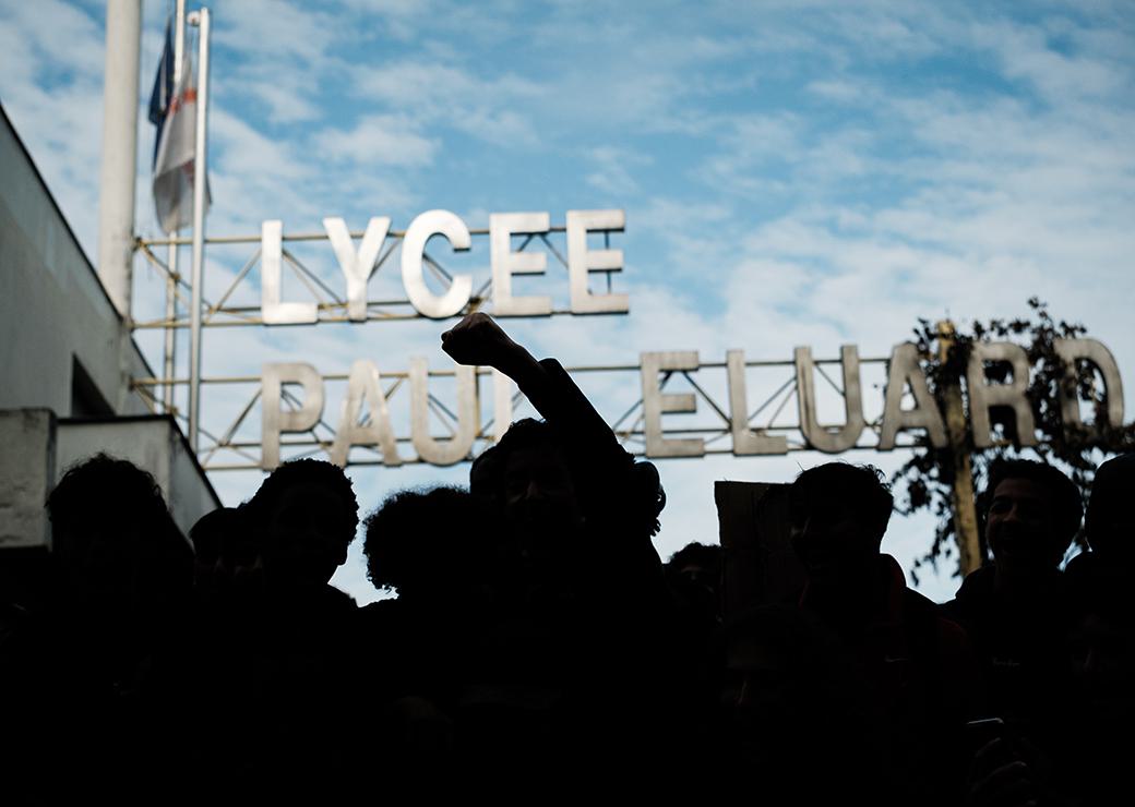  Blocus devant le lycée Paul Eluard à Saint-Denis le 29 septembre 