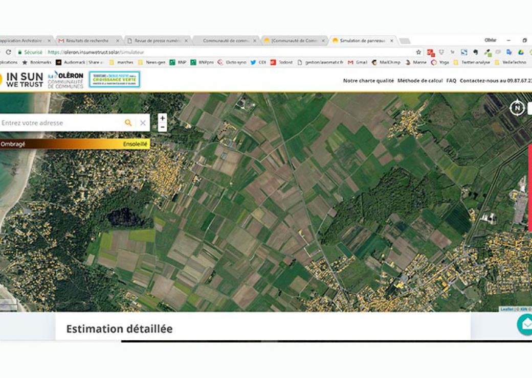 Evaluation parcelle par parcelle sur le site du cadastre solaire