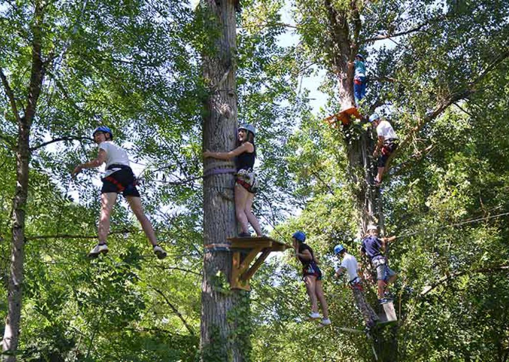 Moment fort de l'été 2017, la sortie accrobranche pour 48 jeunes