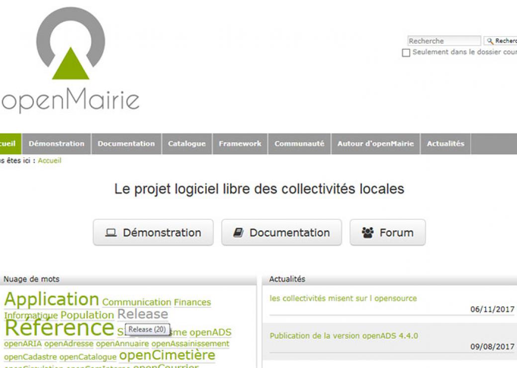 Site OpenMairie page d'accueil