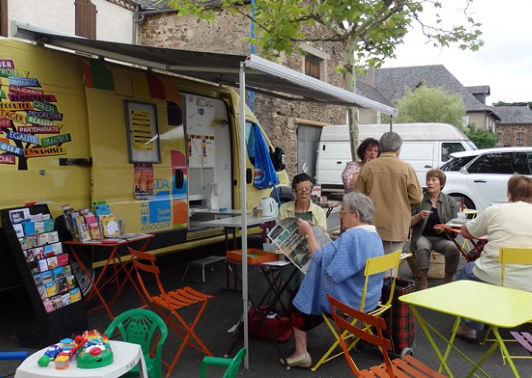 Stand lors d'un marché