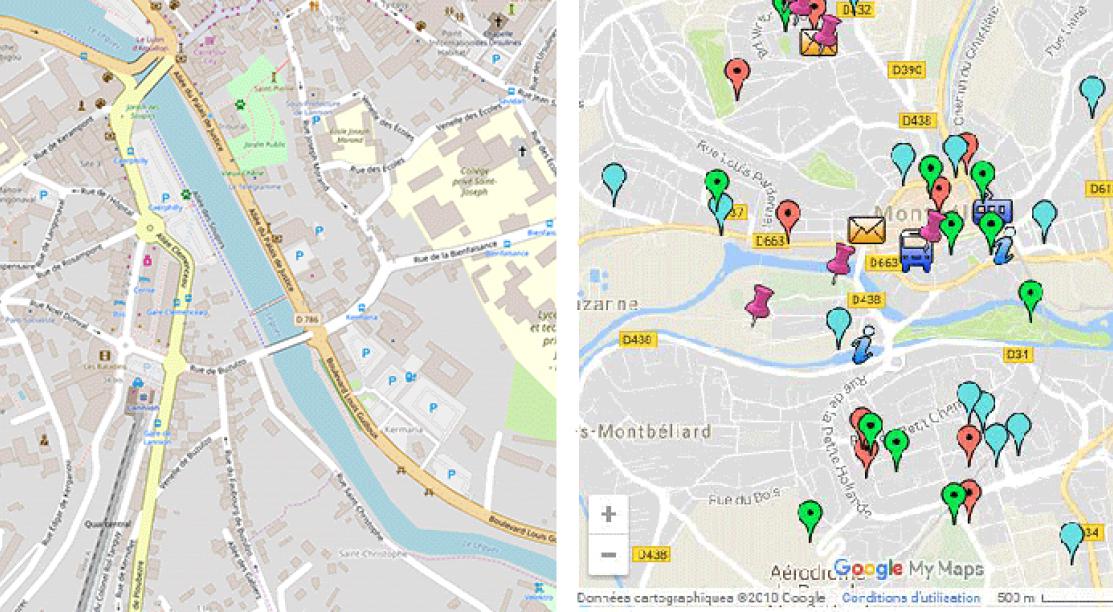 Plans ville Open Street Map Google