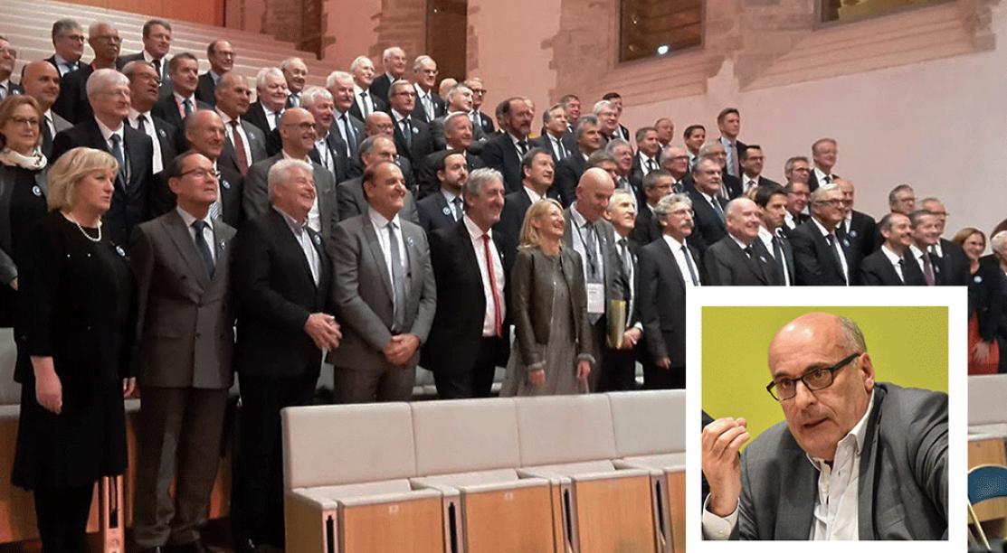 les présidents de département lors de leur dernier congrès à Rennes en octobre 2018 / encart : Jean-Leonce Dupont