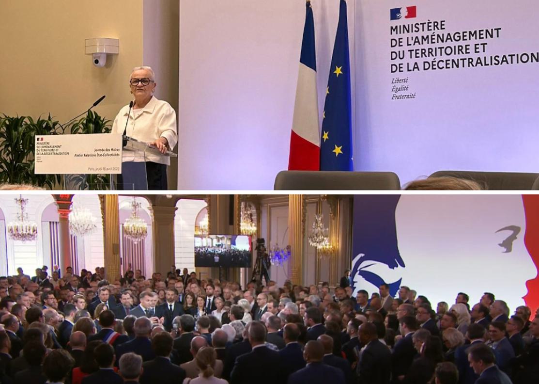 Françoise Gatel et Emmanuel Macron 