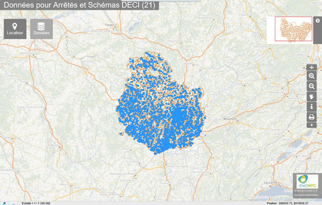 Carte interactive de téléchargement des données