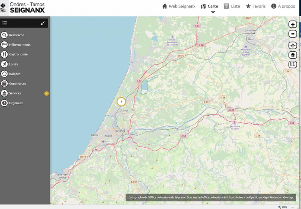 Plateforme cartographique d'informations touristiques