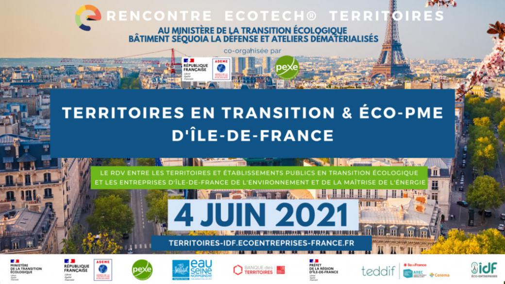 Affiche Rencontre Ecotech territoires en transition & eco-entreprises franciliennes