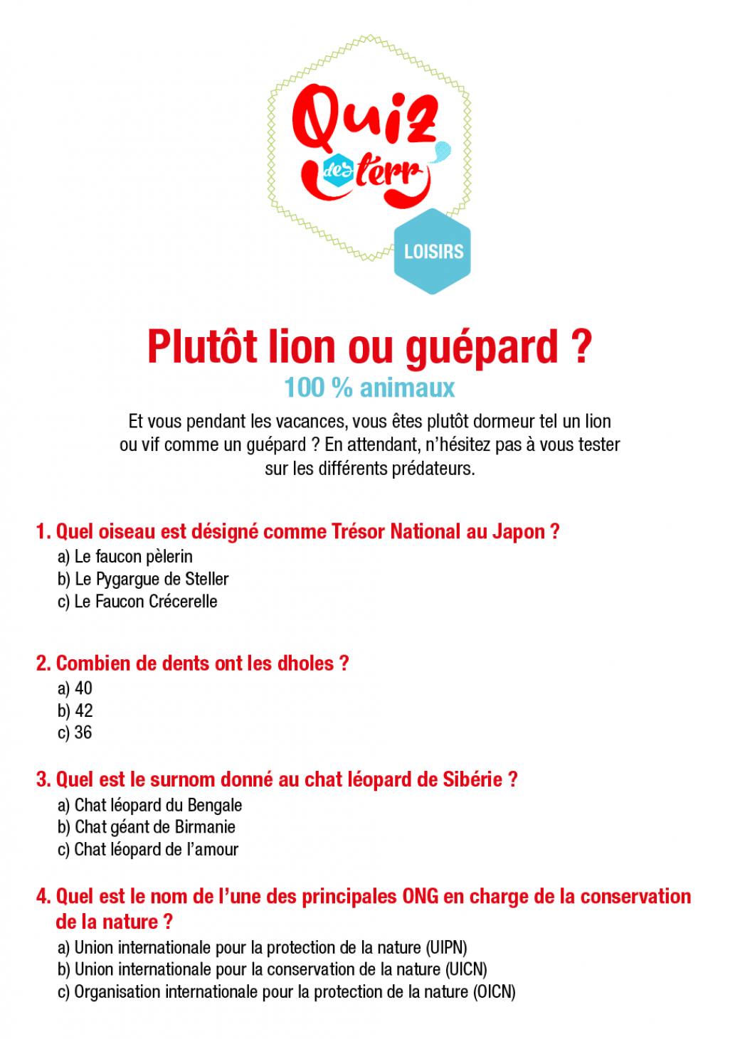 Quizz Ecozonia