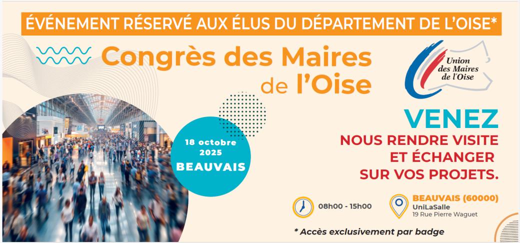 Bannière d'illustration du congrès des maires de l'Oise 2025