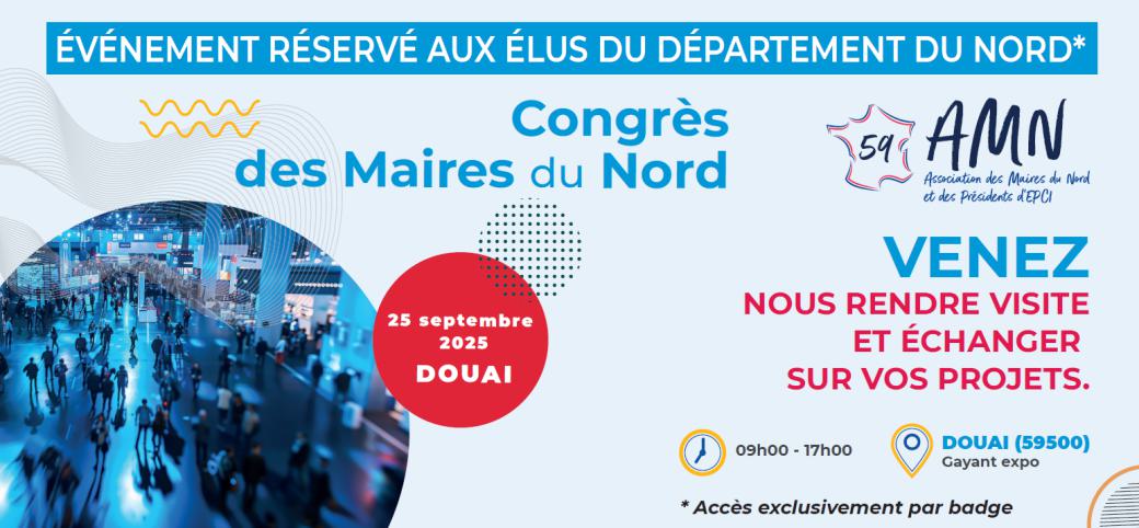 Bannière d'illustration du Congrès des Maires du Nord 2025