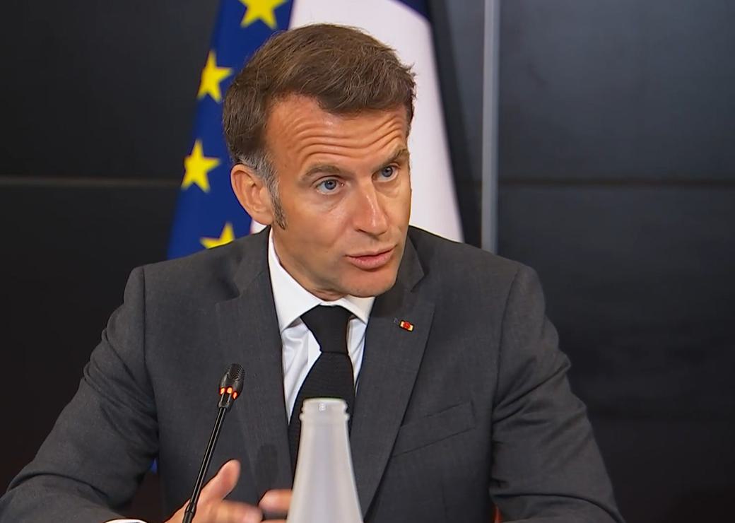 Emmanuel Macron lors du conseil de planification écologique depuis le salon REuse Economy
