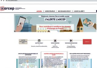 Le site "j'alerte l'Arcep"