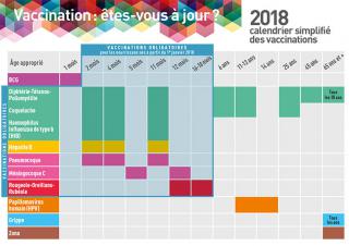 Calendrier simplifié des vaccinations 