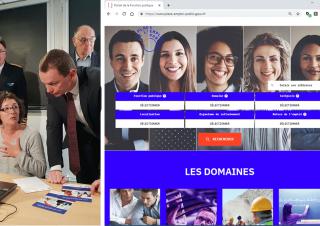 Ce 22 février à l'occasion de son lancement à Nantes, des agents découvrent le site en présence d'Olivier Dussopt
