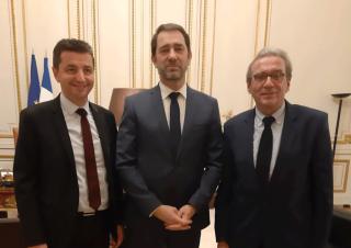 G. Perdriau, C. Castaner et R. Ries le 6 mars