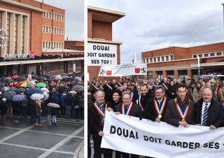 Manifestations devant la gare de Douai le 2 mars et le 7 février