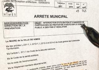 Arrêté gaz Hilarant 