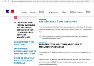 Foire aux questions du Ministère de l'Education nationale 