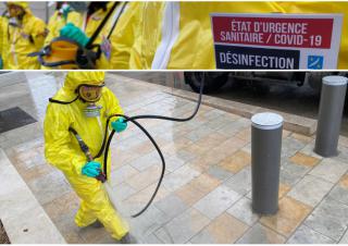 Désinfection des rues de Cannes