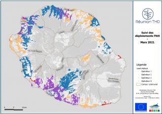 Carte de la réunion du suivi des déploiements du très haut débit