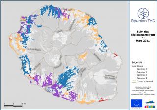 Carte de la réunion du suivi des déploiements du très haut débit