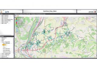 Capture d'écran d'une carte où certaines portions de route figurent en bleu, d'autres en noiret d'autres encore en rouge