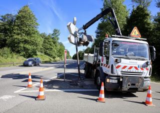 travaux sur une route départementale 