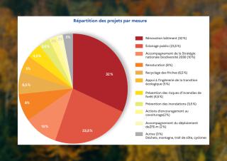 camenbert : répartition des projets par mesure 