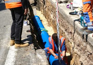 travaux sur un réseau d'eau