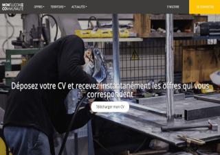 Capture d'écran du site d'annonces d'emploi, on peut lire "déposez votre CV et recevez instantanément les offres d'emploi qui vous correspondent